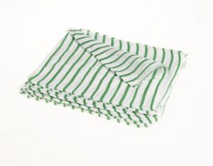 Dishcloth Striped Colour Coded - Green 14 x 12" (10)