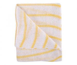 Dishcloth Striped Colour Coded - Yellow 14 x 12 (10)